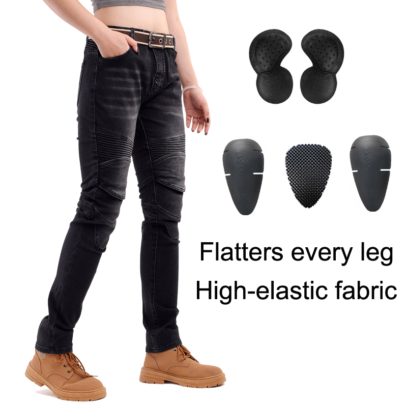 Damen Motorrad Jeans Schwarz D – Motorcycle Gear Women Pants Bewertung und Preis